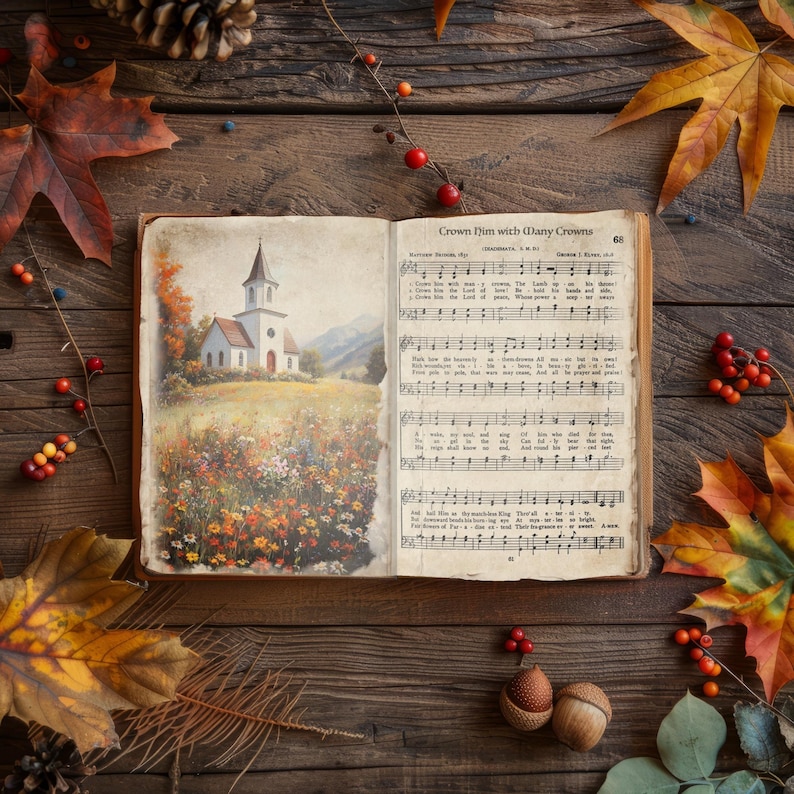 Autumn Hymn Junk Journal Pages | Vintage Church, Christian Faith ...