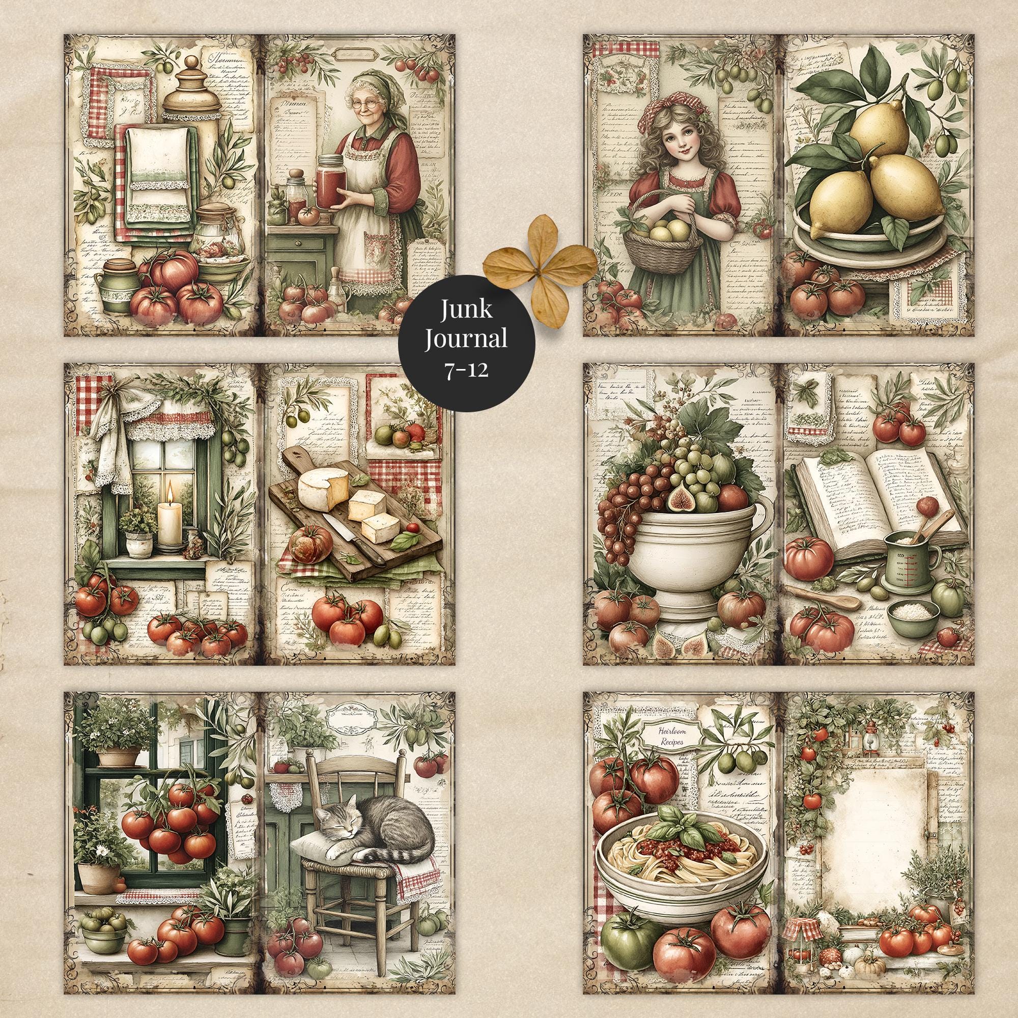Nonna's Kitchen Junk Journal Pages Vol. 1 | Printable Vintage Italian ...
