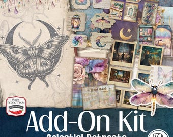 Celestial Junk Journal Kit | Vintage Ephemera, Tags, Envelopes (Digital Download) SP044