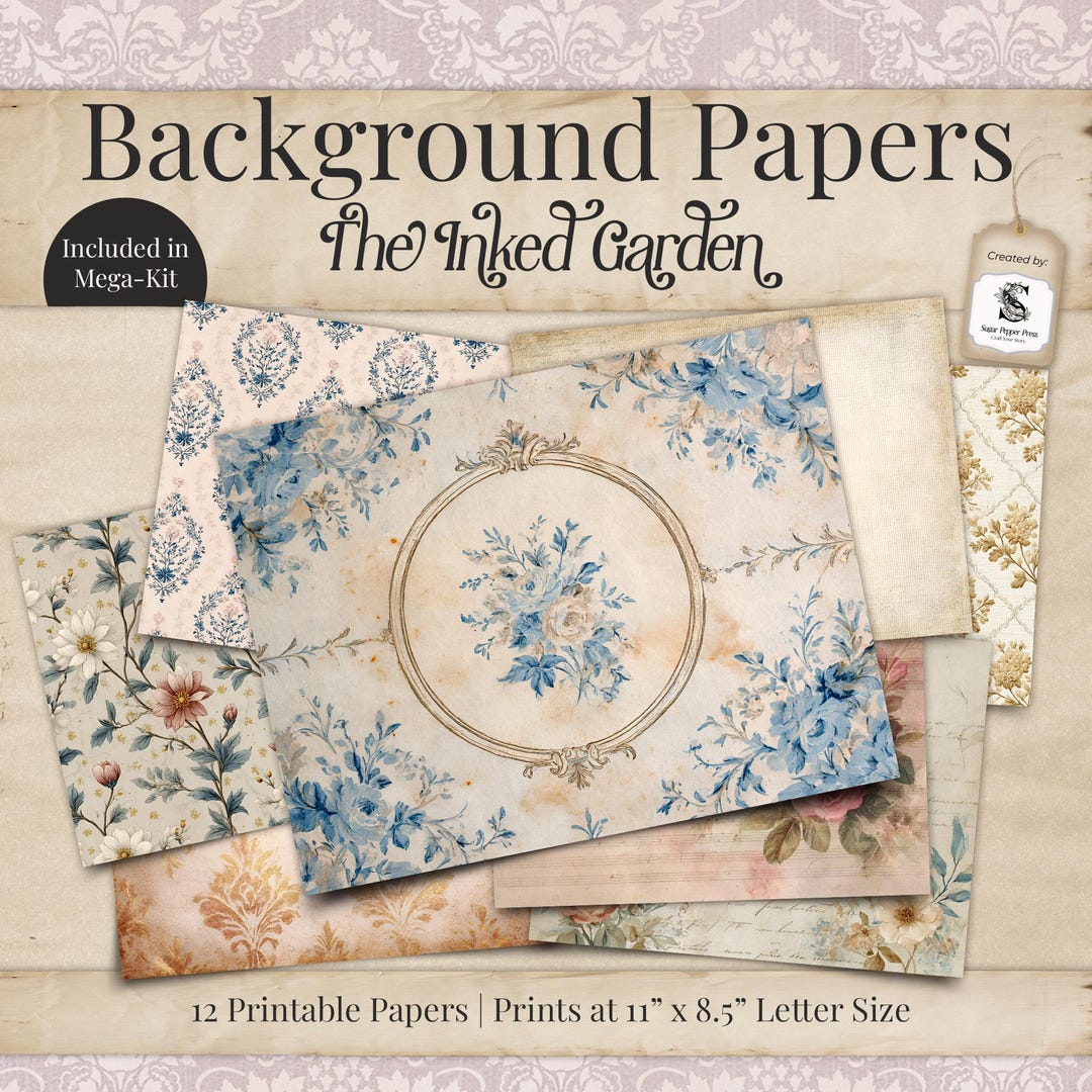 Jane Austen Printable Background Papers | Regency Garden Scrapbook ...