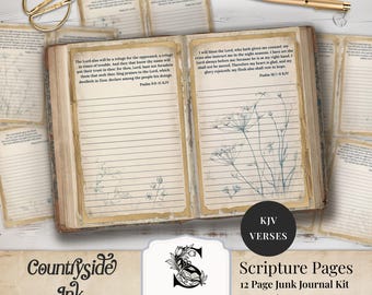 Páginas para Diário de Escrita Bíblica | Versículos da Bíblia King James, Versículos dos Salmos para Artesãos Cristãos SP128