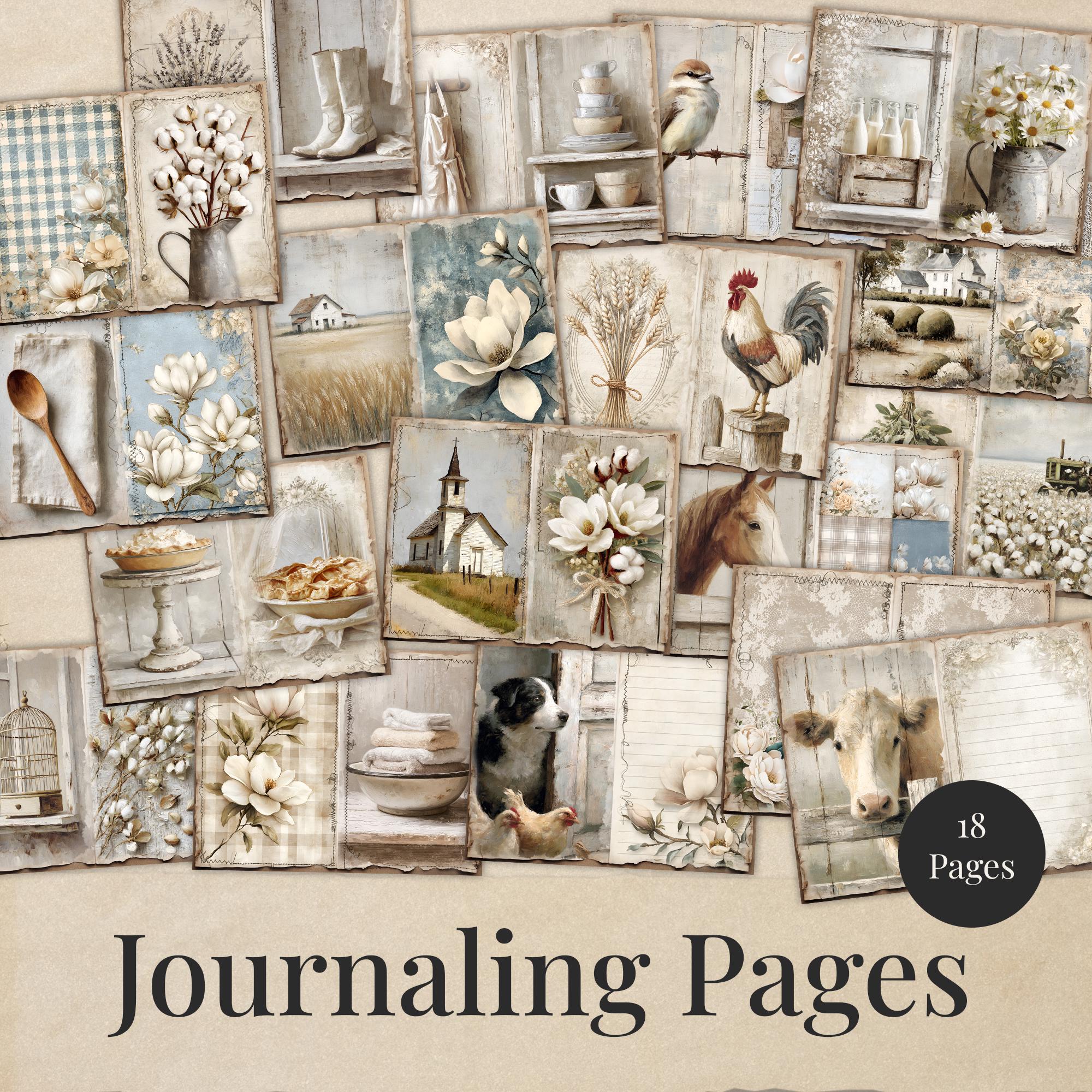 Farmhouse Junk Journal Mega Kit, Shabby Chic Cottagecore Ephemera ...