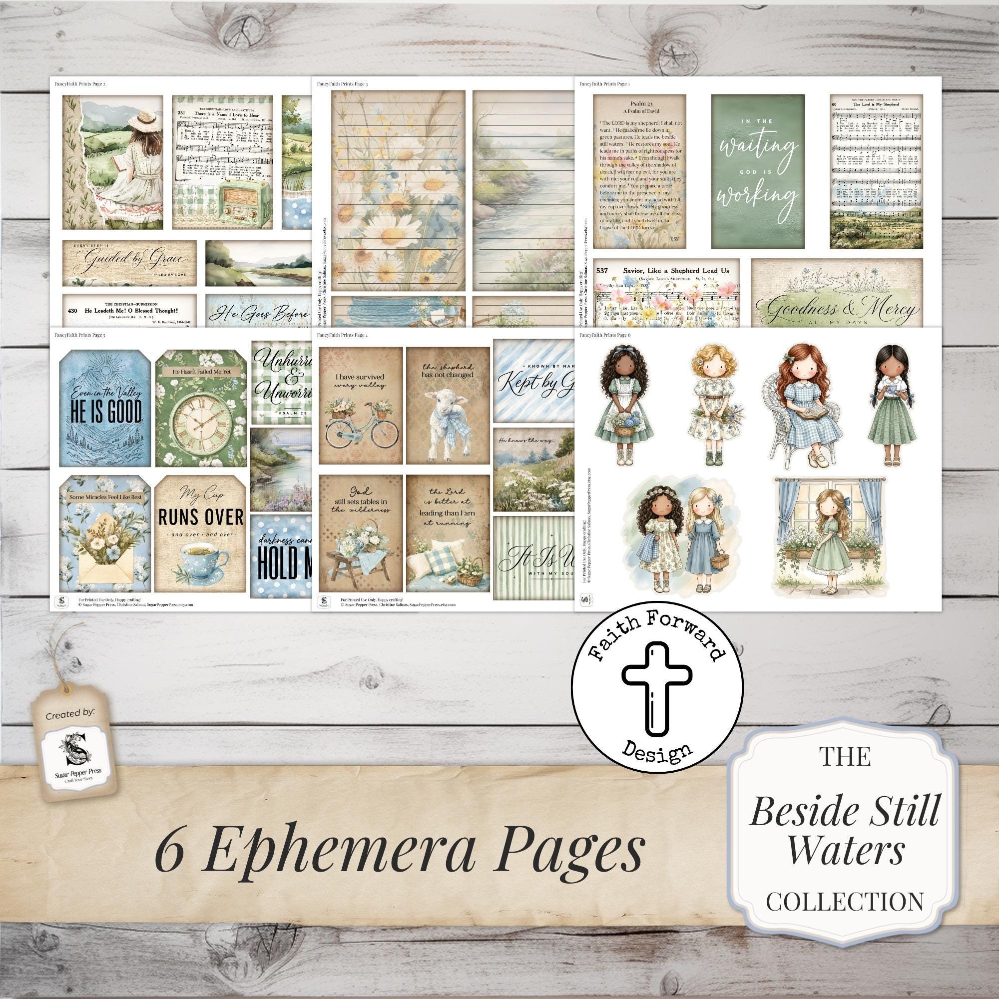 Faith Junk Journal Printables Kit | Psalm 23, Hymns, Landscapes (JPG ...