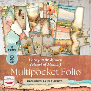 Heart of Mexico Taschenbuch | Junk-Journal Taschen & Ephemera für Scrapbooking und Handwerk, Shabby Chic Sofortiger digitaler Download SP039