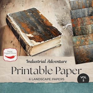 Masculine Industrial Grunge digital bedruckbares Papier Vol 5 für Junk Journal & Scrapbook, Vintage Collage, Basteln für Männer, Download PP002