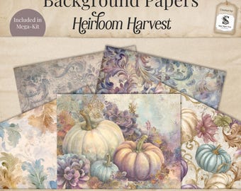Shabby Chic Fall Junk Journal Papers, Vintage Floral Printables (Download) SP076