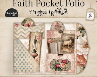 Trosfolio, skräpjournalkit för bibelverser, utskrivbara trossidor för bibel, digital nedladdning för vintage shabby chic-journaling, SP006