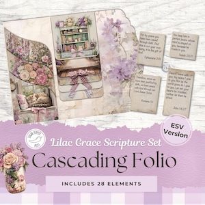 Kit de diario basura floral victoriano lila – Escritura ESV (descarga digital) SP014