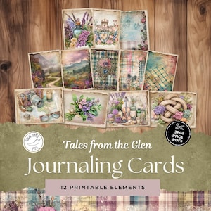 Kit de diário Junk Journal Cards "Contos da Escócia do Vale" | Digital Elements Outlander para impressão instantânea Sasseach Fraser Scottish SP023