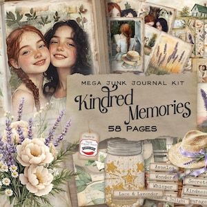 Megakit de diario basura de Anne Shirley, efímeras digitales imprimibles de Kindred Green Gables, álbum de recortes Vintage Pages Nature Books, descarga SP057