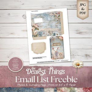 Mini tarjeta de sobre para diario de tela vaquera, kit de collage digital imprimible, efímera vintage, scrapbooking shabby chic, animales de granja y bosque SP062