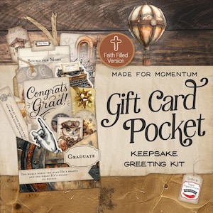 Pochette pour journal indésirable cadeau de remise des diplômes de la foi, porte-cartes d'argent, étiquette chargée, voeux de scrapbooking, enveloppe imprimable, steampunk masculin GC001