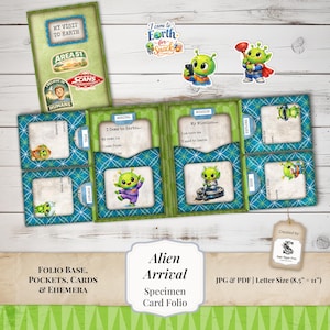 Alien Arrival Printable Writing Prompts Card Folio Kit for Kids, SPK2604