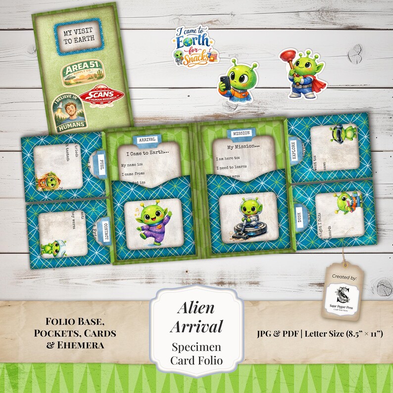 Alien Arrival Printable Writing Prompts Card Folio Kit for Kids ...