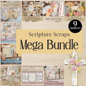 Christian Scripture Scraps Ephemera Bundle | Junk Journal Devotional (Digital Download)