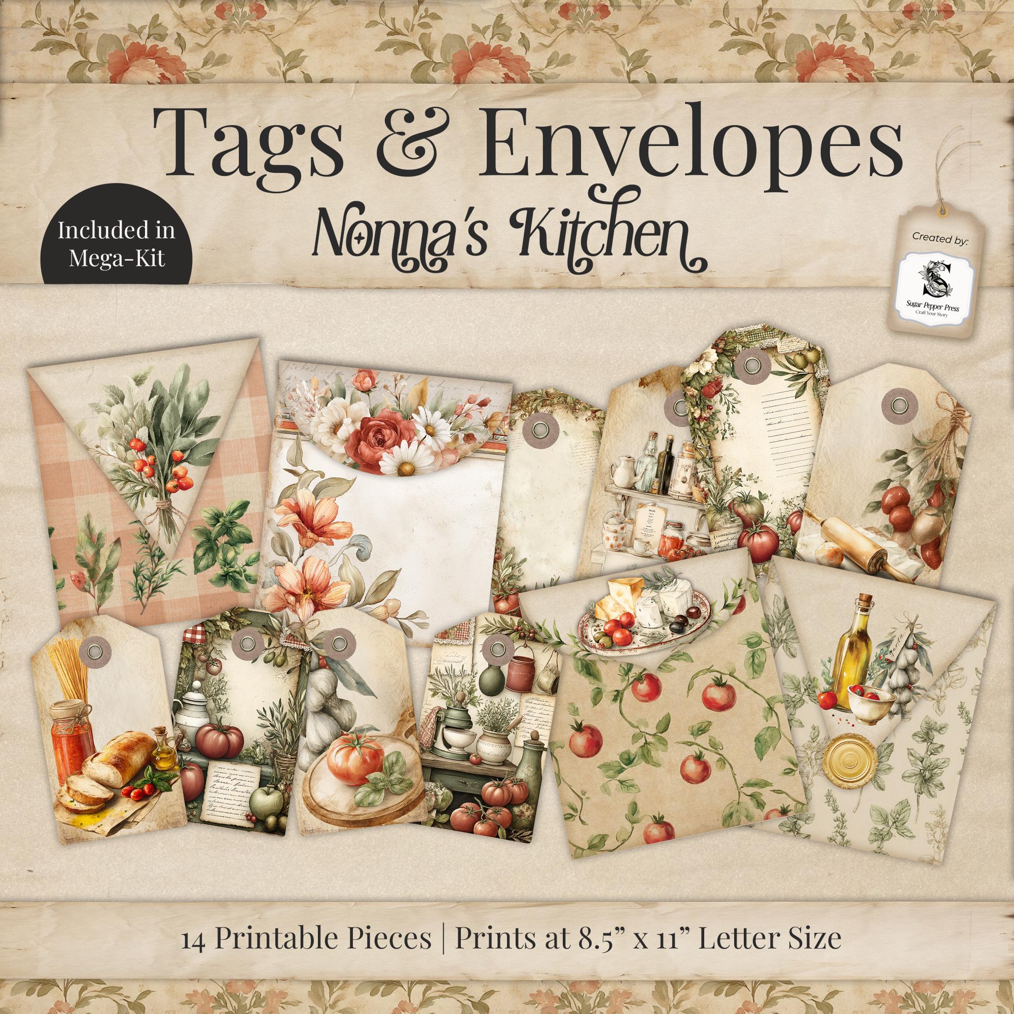 Nonna's Kitchen Junk Journal Kit | Vintage Italian Recipe Ephemera ...