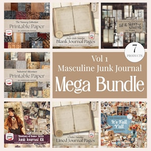 Masculine Junk Journal Kit Bundle | Sherlock, Fall, Industrial (Digital Download)