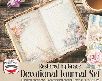 Christian Junk Journal Kit, Printable Prayer Journal Bundle, Faith-Based Growth, Spiritual, Scripture Journal Pages Digital Download PP005