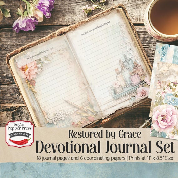 Christian Junk Journal Kit, Printable Prayer Journal Bundle, Faith-Based Growth, Spiritual, Scripture Journal Pages Digital Download PP005