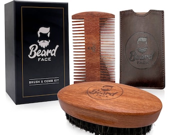 Beard Brush & Comb Kit in Premium Gift Box - Perfect For Any Occasion