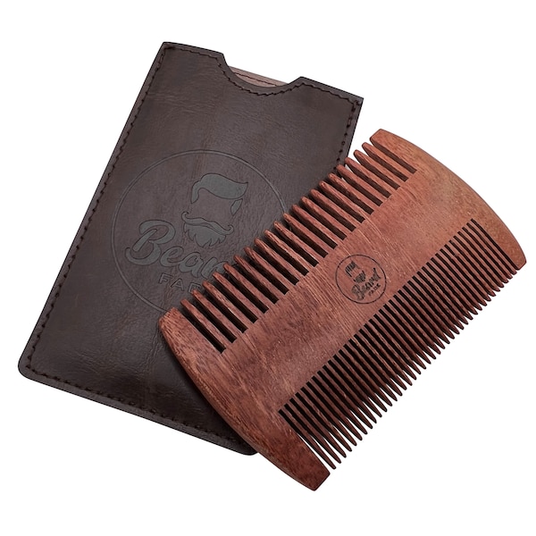 Beard Comb - Cherrywood Anti-Static Double Sided