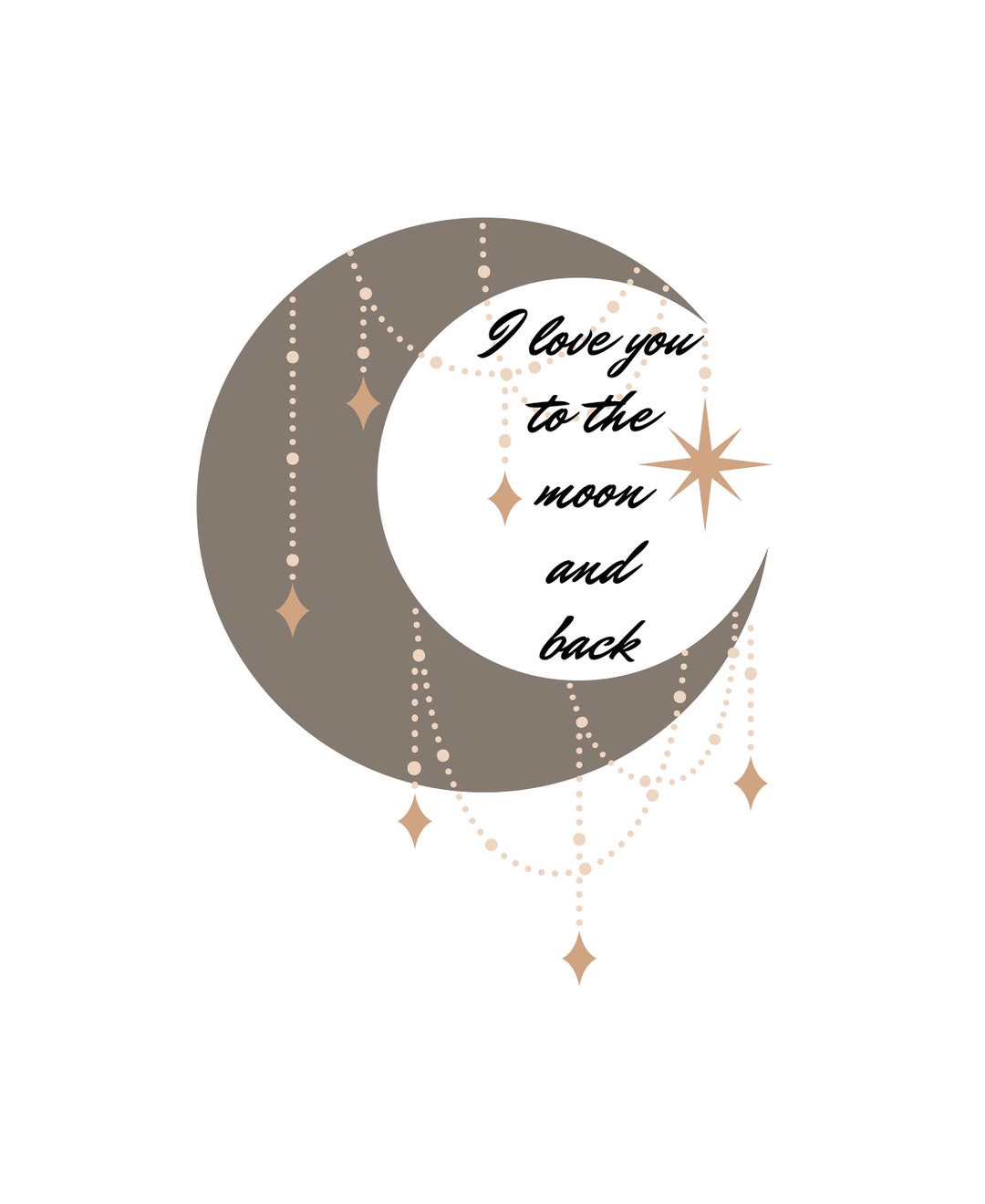 I Love You to the Moon and Back, SVG, PNG Digital File. Laser Cut File ...