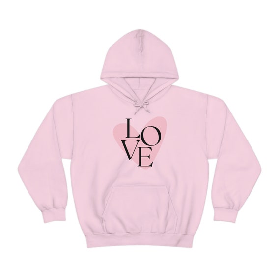 LOVE Pink Heart Hoodie, Pinterest Aesthetic, VSCO Girl, Tumblr
