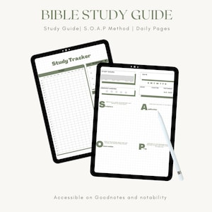 S.O.A.P Method Digital Bible Study Template, Bible Study Guide, Study tracker, Daily Pages, 50 pages, Goodnotes Template, Christian journal