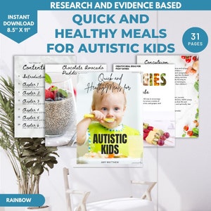 Comidas rápidas y saludables para niños autistas / Autismo / Sin gluten / Preparación de comidas / Autismo / Cuaderno de trabajo sobre autismo / Necesidades especiales / Procesamiento sensorial