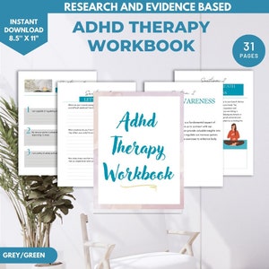 Digital ADHD Therapy Workbook| Executive Function Planner| Adult ADHD Planner | Coping Skills | ADHD Worksheets |