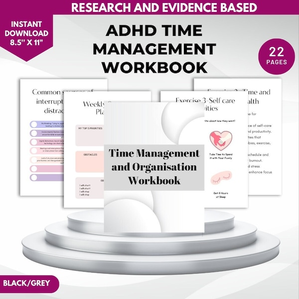 Time Management Worksheet| Time Blocking Task & Time Scheduling Templates|  Project Management| Time Blocking | Productivity Planner| ADHD