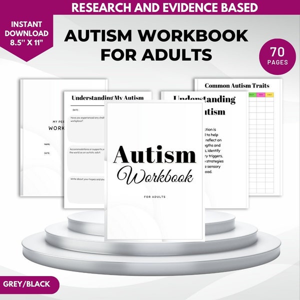 Autism Workbook for Autistic Adult Autism Worksheets for Newly Diagnosed Autism workbook Journal and Planner Gift for Autistic Adult Gift