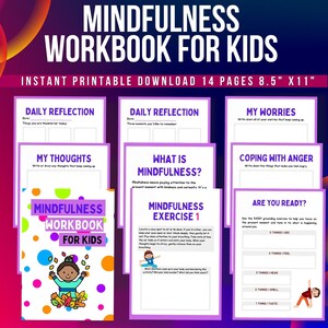 Mindfulness Workbook for Kids | Mindfulness Journal | Mindfulness Worksheet | Mindfulness Gift | Weekly Check ins | Students