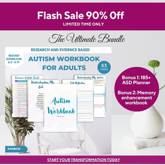 The Bundle -Autism Workbook| Autism Worksheets| Autism Journal|Autism Planner|Autism Checklist|Autistic Adult Gift| Autism Gifts| Autism PDF