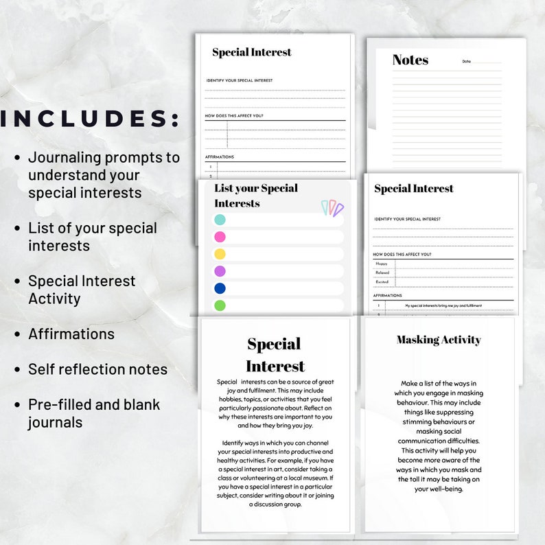 Autism Workbook for Autistic Adult Autism Worksheets for Newly Etsy