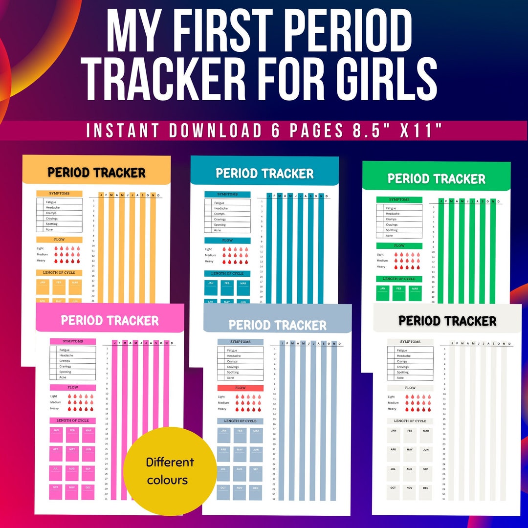 Digital Period Tracker for Girls | Self Care Planner | Monthly Check in ...