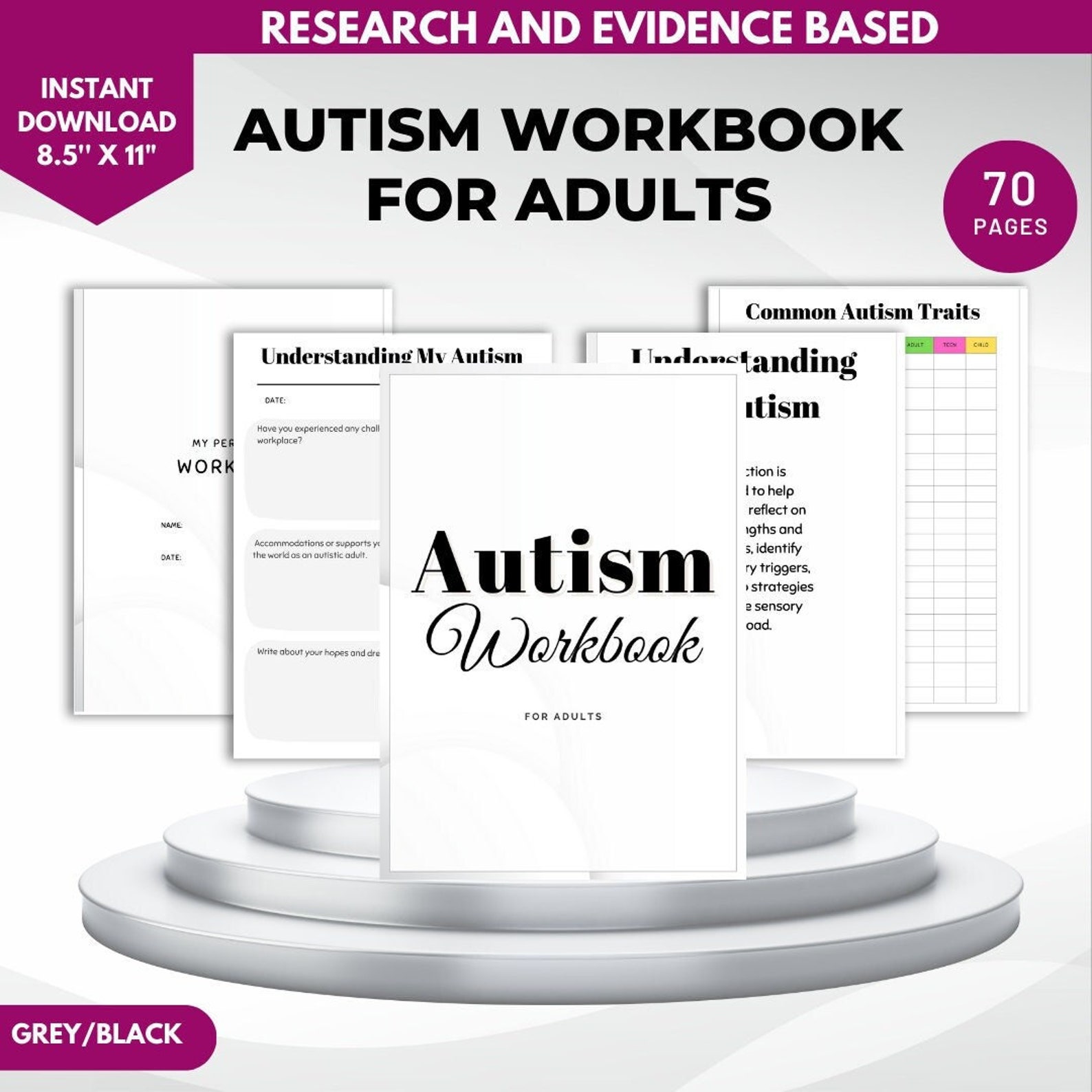 Autism Workbook for Autistic Adult Autism Worksheets for Newly Etsy