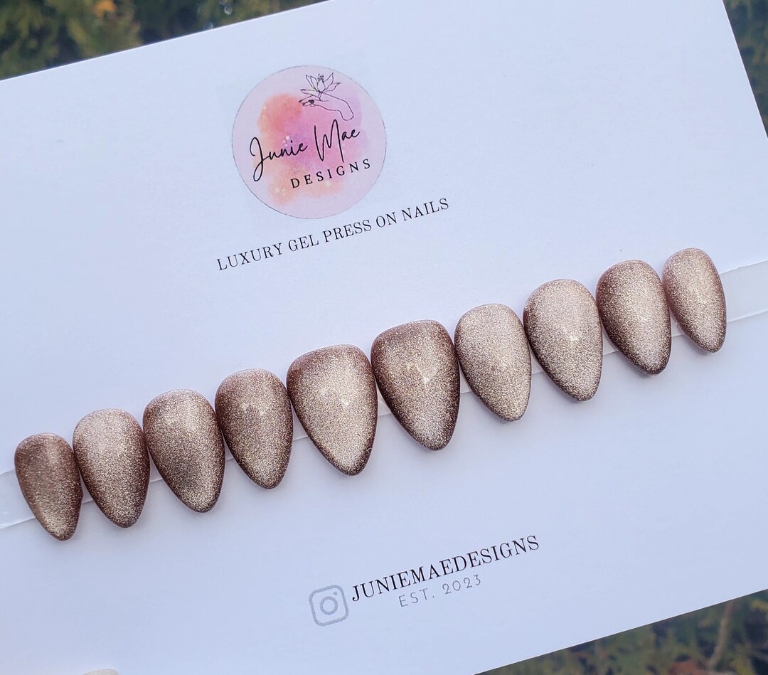 Gold Cat Eye New Years Press on Nails Cat Eye - Etsy