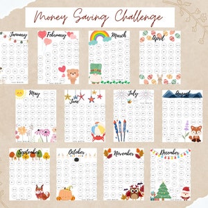 2025 Money Saving Challenge | Monthly Savings | Savings Challenge Bundle | Savings Challenge Printable | Budgeting Printable