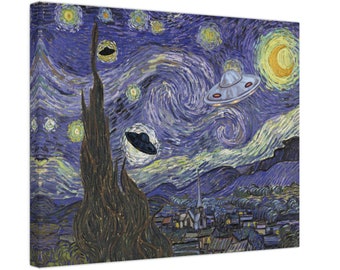 UFO の絵画、星月夜、ゴッホ、面白いギフト、エイリアン アート