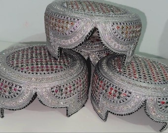 Embroidered Afghan Kandahari Hat - Pashtun Hat - Authentic Afghan Hat - Balochi Hat