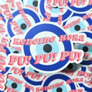 Autocollant Keneine Hora | Mauvais oeil | Stickers juifs | Sticker esthétique rétro en vinyle imperméable