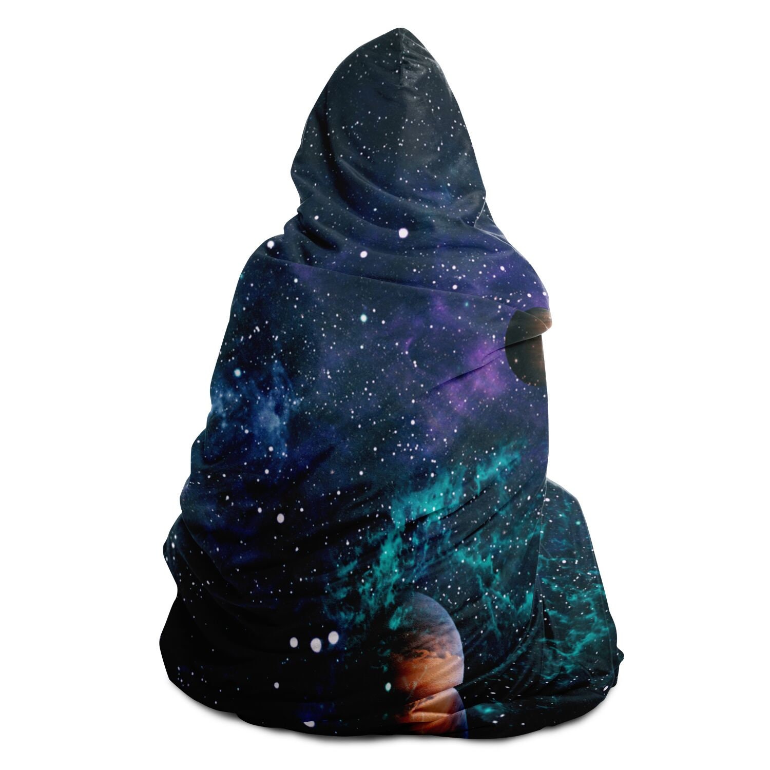 Light Geomagnetic Storm Galaxy Space Print Hooded Blanket