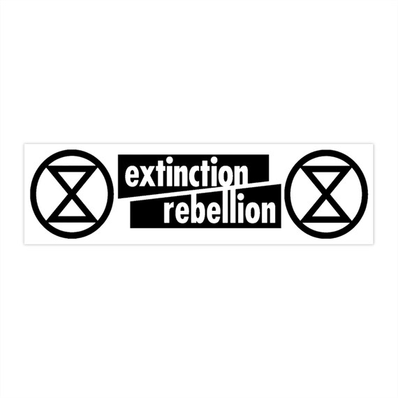 Extinction Rebellion Climate Change Vinyl Decal – Glossy Black – Car/Van Sticker
