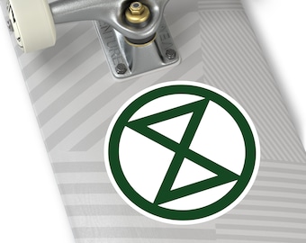 XR Extinction Rebellion - Round Vinyl Stickers to Show Your Support For The Cause to Prevent Climate Change Around The World - Green