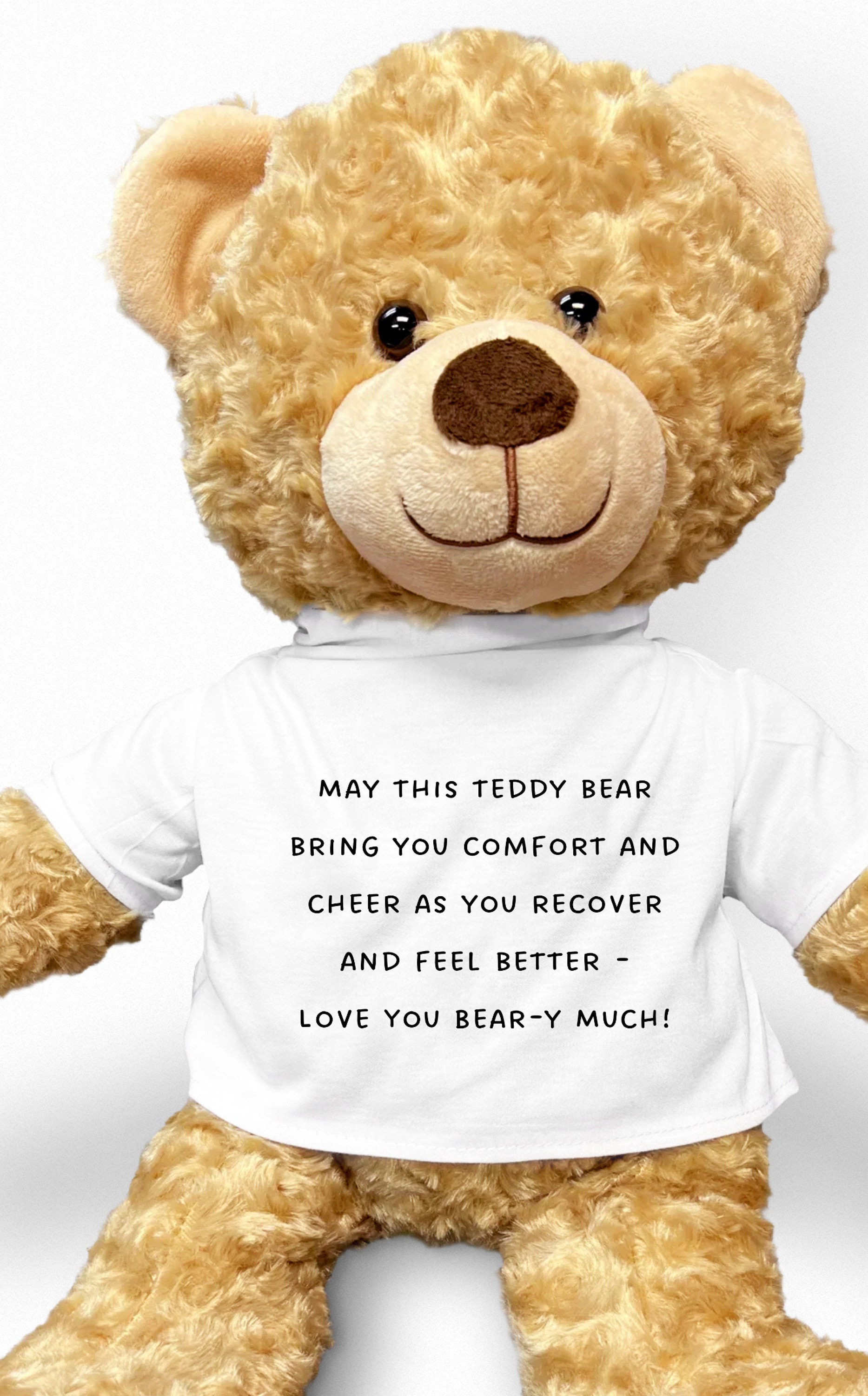 GET WELL SOON Cute Teddy bear Reading in Chair 6x8.5 Greeting Card Art  #9355