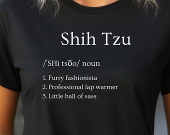 Funny Dog Definition Shirt Puppy Lover T-Shirt for Shih Tzu Owner Dog Shirt for Dog Lover Gift for Her Unisex Humor Tee