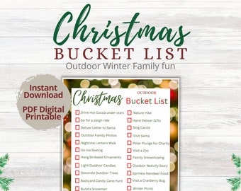 Lista de desejos de Natal | Atividades ao ar livre para a família (PDF)