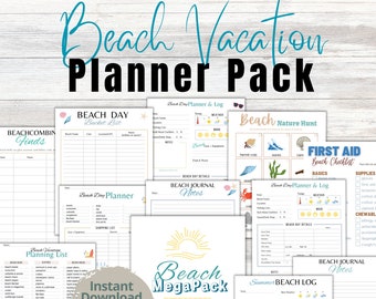 Planejador de férias na praia | Diário de verão, Lista de desejos (Download em PDF)