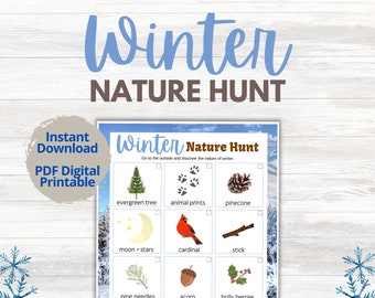 Caça ao Tesouro na Natureza no Inverno | Atividade ao Ar Livre para Crianças (PDF)